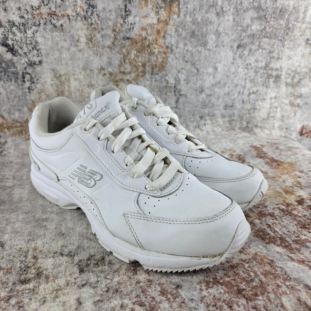 New Balance 470 Walking Shoes Sneakers Womens 9D Wide White Leather CWW470W